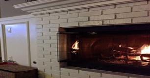 After a completed chimney cleaning service project in the area